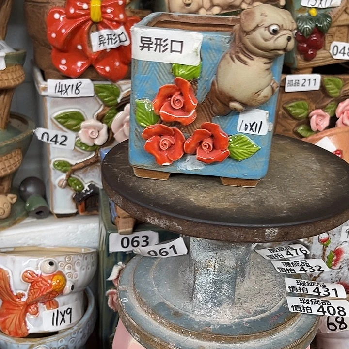 紫砂花盆粗陶材质多肉花盆