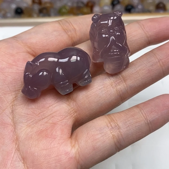 未镶嵌吊坠(不含链)玛瑙/玉髓冰紫吊坠1个