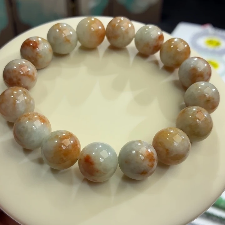 翡翠未镶嵌手链桂花糕卡13.7