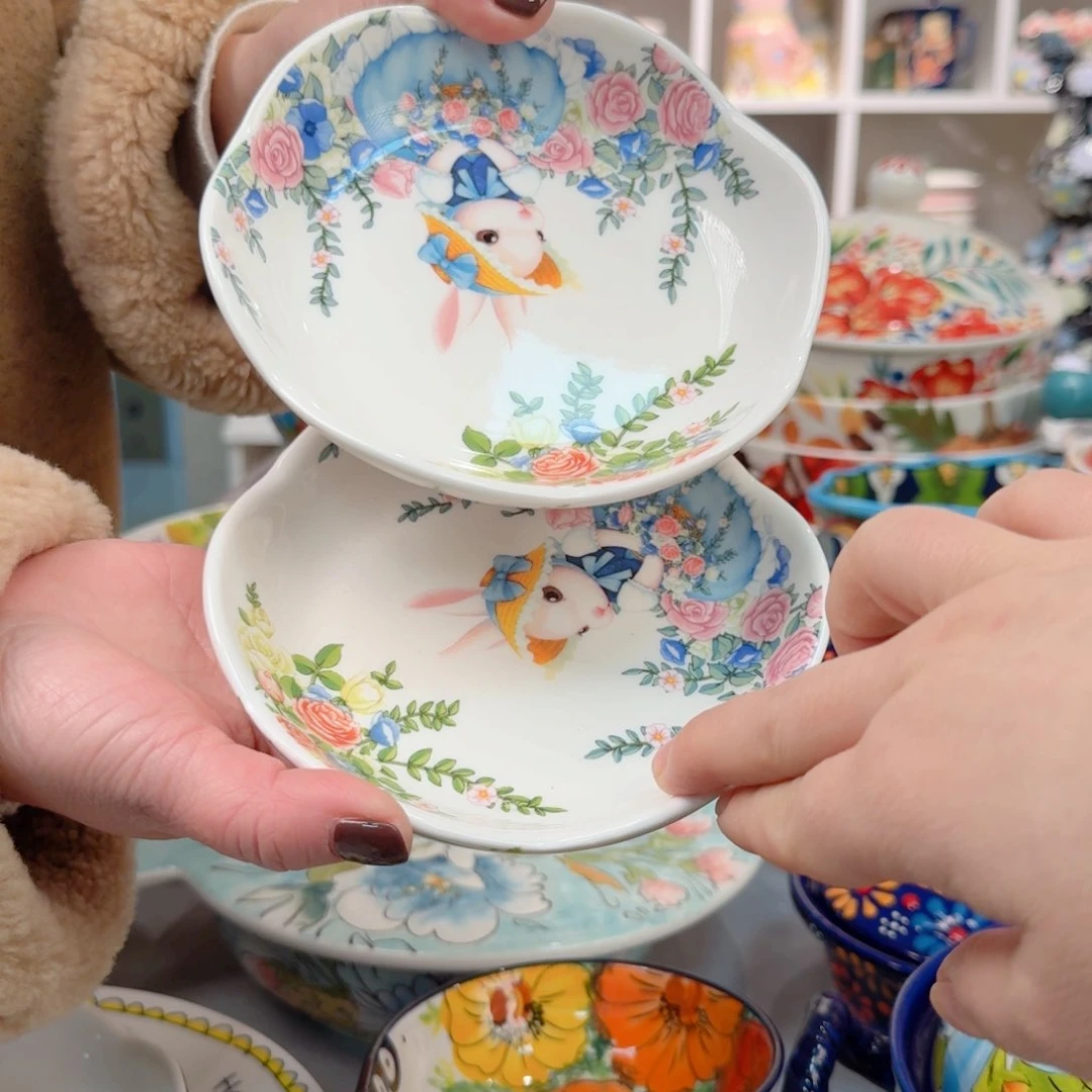 瓷5.5英寸南瓜兔小碟2只