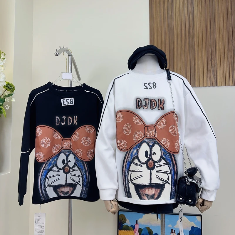 （822/823）y2025新款秋冬卡通印花卫衣女长袖ins韩版宽松显瘦上