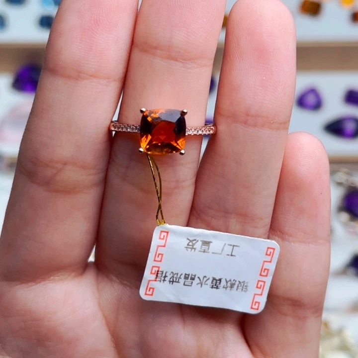 银S925镶嵌珠宝半成品水晶天然保真