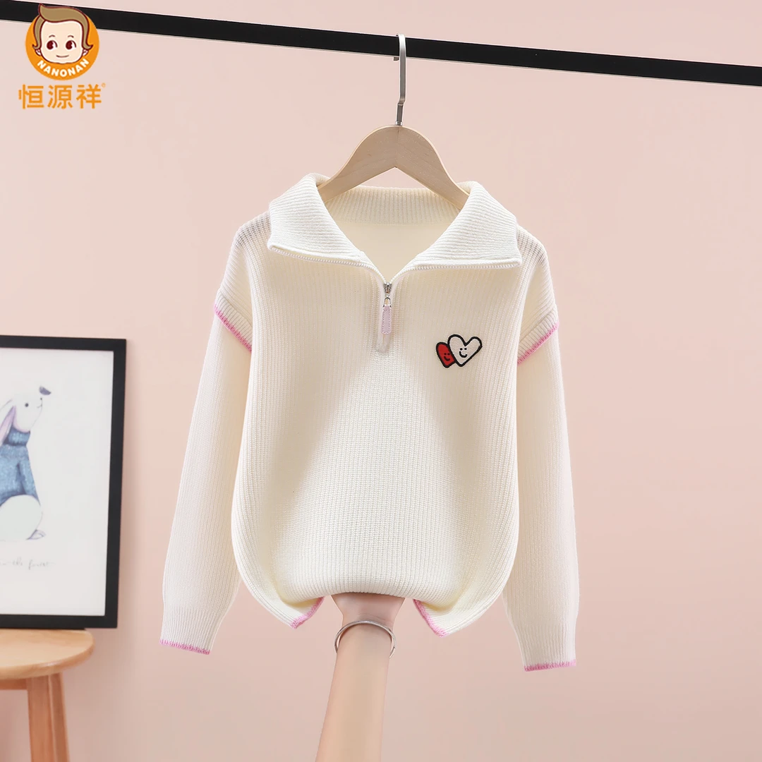 恒源祥女童毛衣100%纯羊毛秋冬2025新款儿童针织衫大童女孩羊绒衫