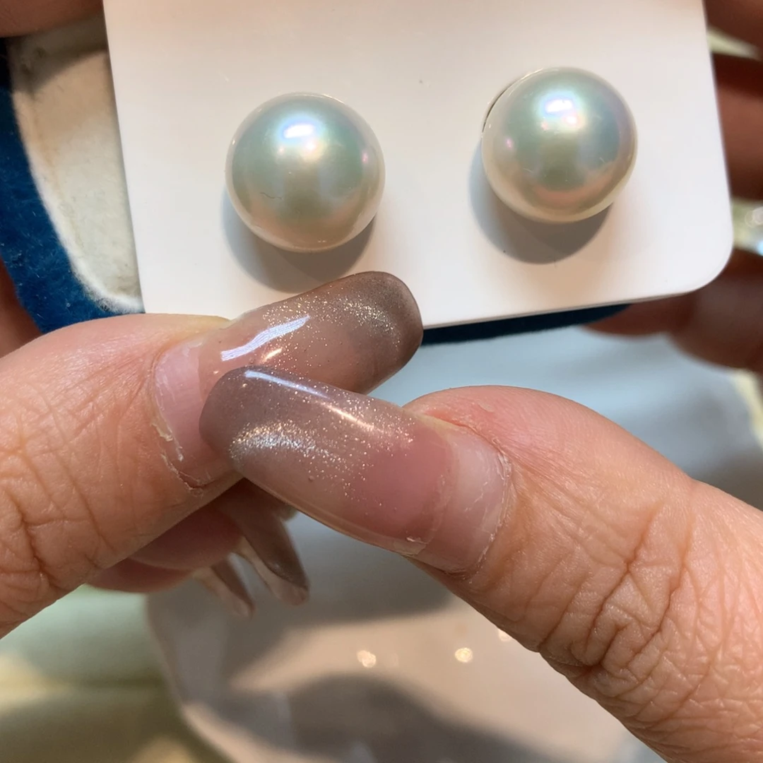 淡水珍珠耳饰银S925镶嵌