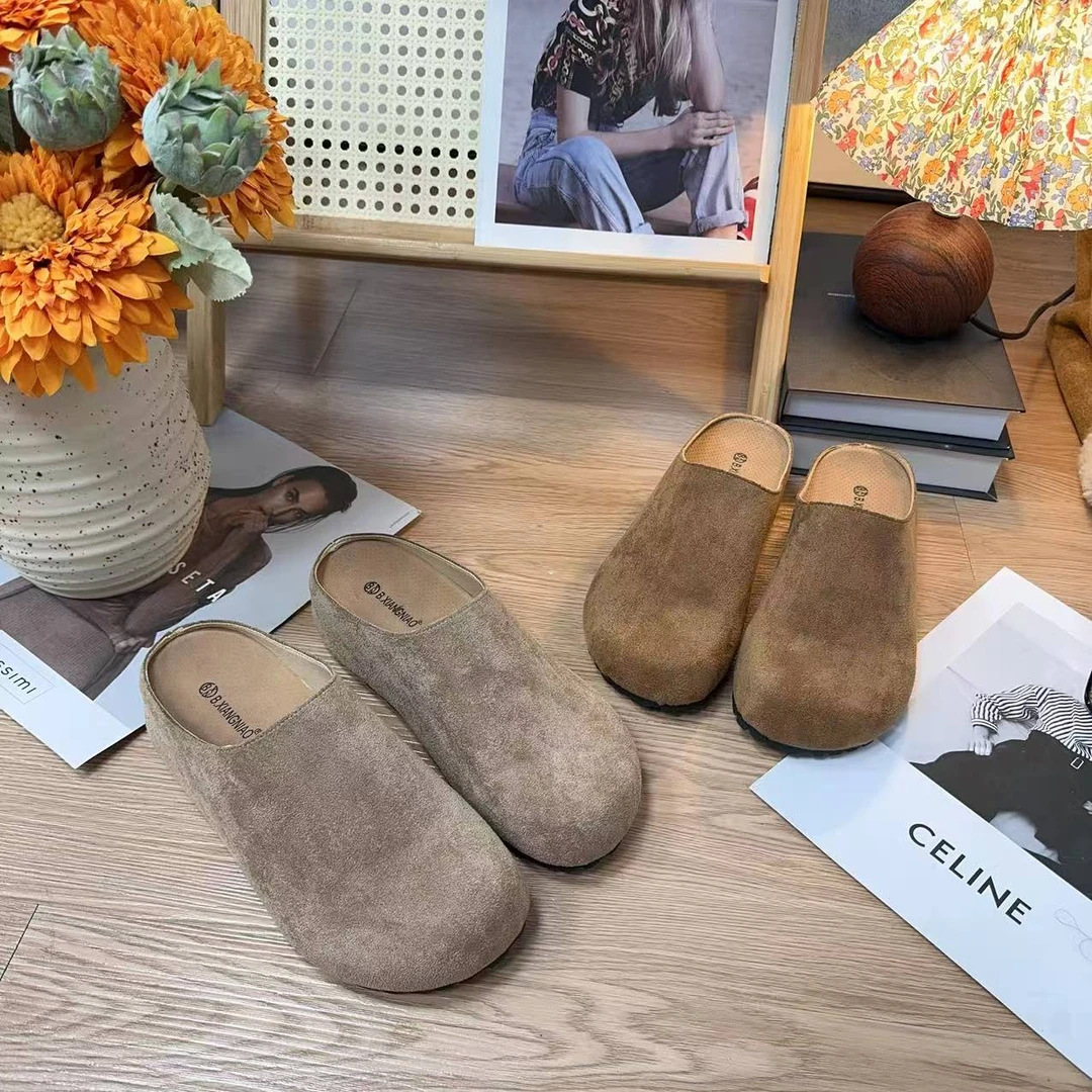 2508新款内增高圆头舒适百搭软底百搭时尚半拖鞋