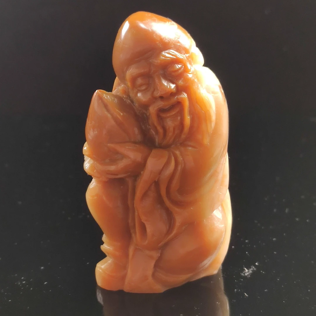 国石/北部田东方朔偷桃摆件/田黄接班人/ST1391