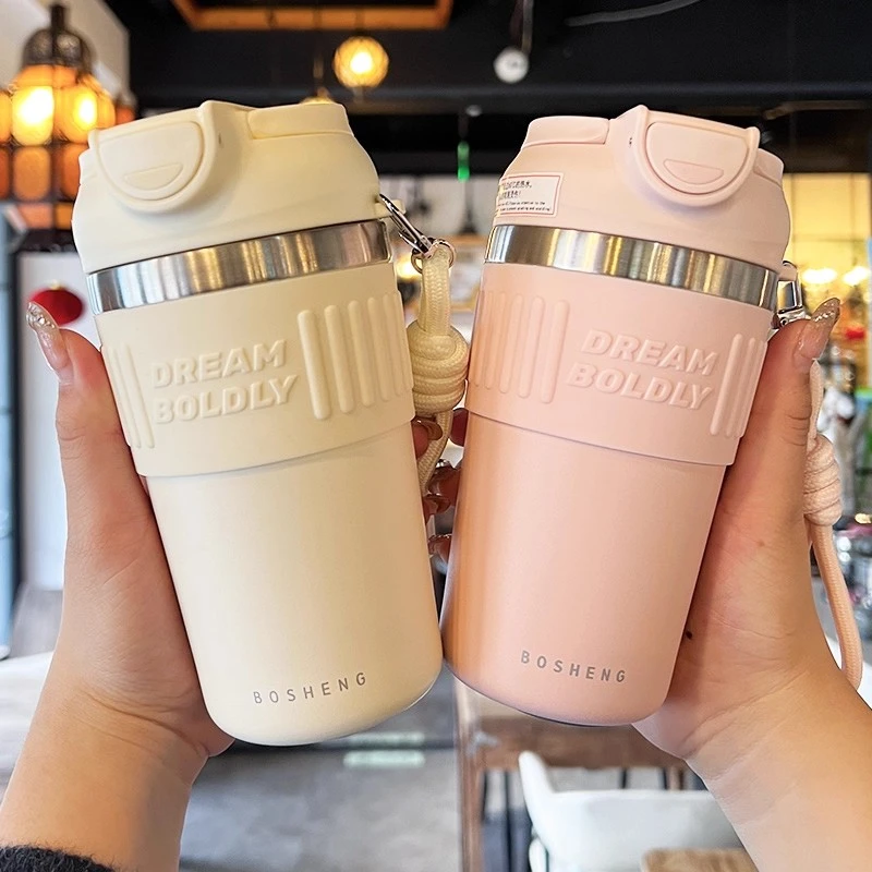 hellokitty保温杯女生可爱高颜值吸管水杯子学生外出便携咖啡杯