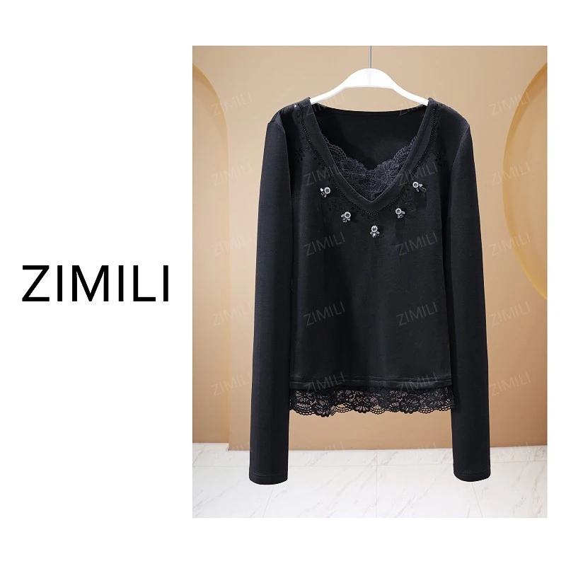 【亮哥欧货女装】冬季热感天丝《星辰》黑色高弹显瘦打底上衣26055-B3