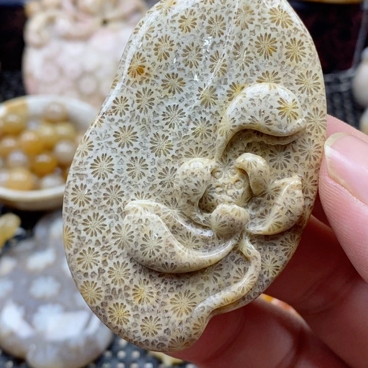 硅化珊瑚(珊瑚玉)颈饰未镶嵌