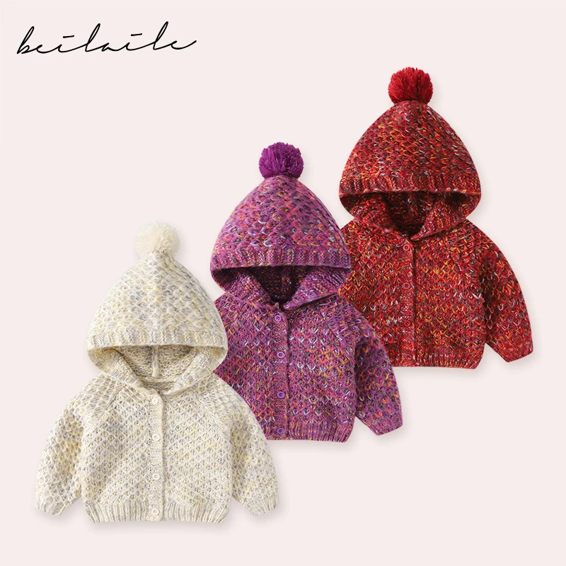 【毛衣带帽针织衫】带帽秋冬款打底衫婴儿冬季男女童上衣J25