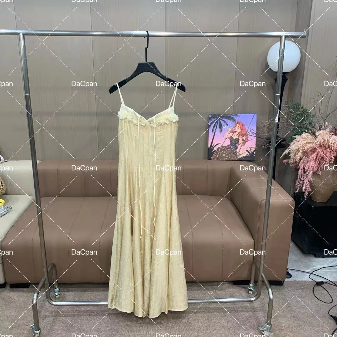 DACPAN-“心动涟漪”立体花瓣吊带连衣裙 2025/盼·PP 82279