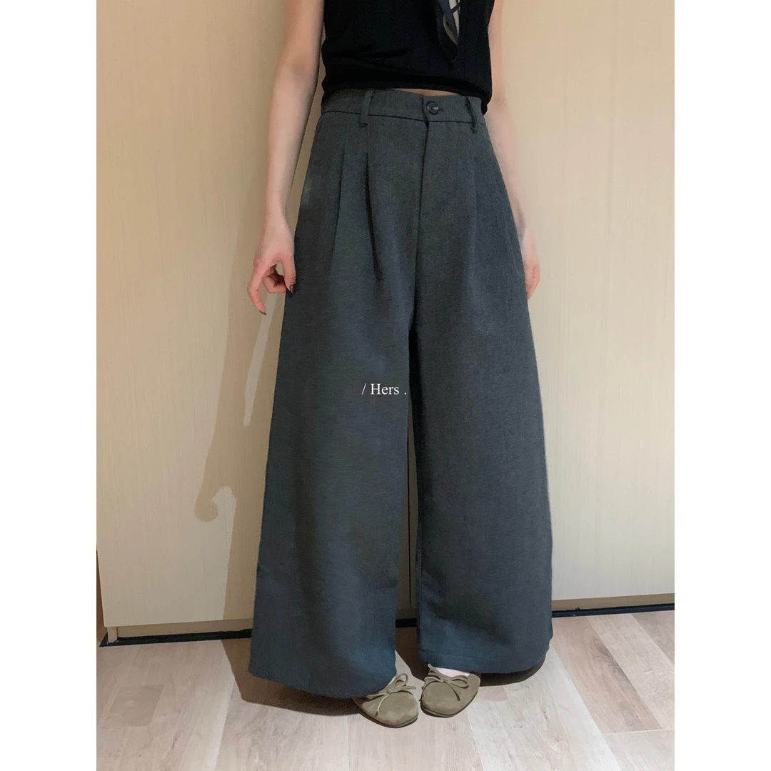 L-2183#版型巨好！韩系随性显瘦遮胯直筒宽松阔腿裤（福利）