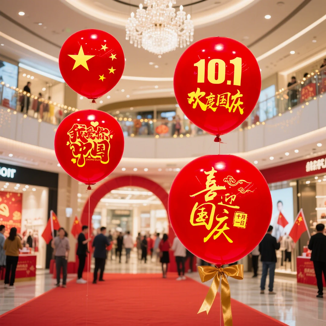 十一国庆节气球装饰红色主题商场珠宝店门口幼儿园学校活动布置品
