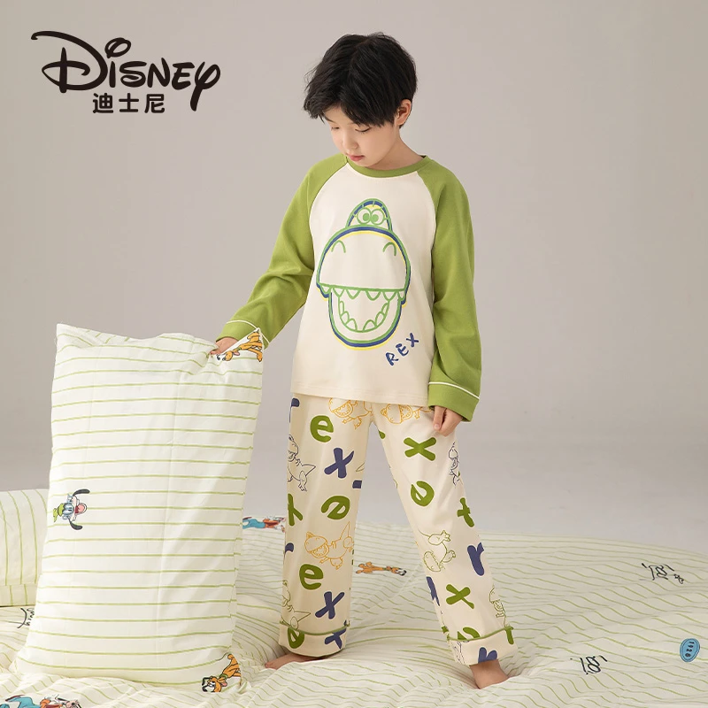 Disney/迪士尼男童睡衣春秋季长袖纯棉男童儿童中大童家居服4271