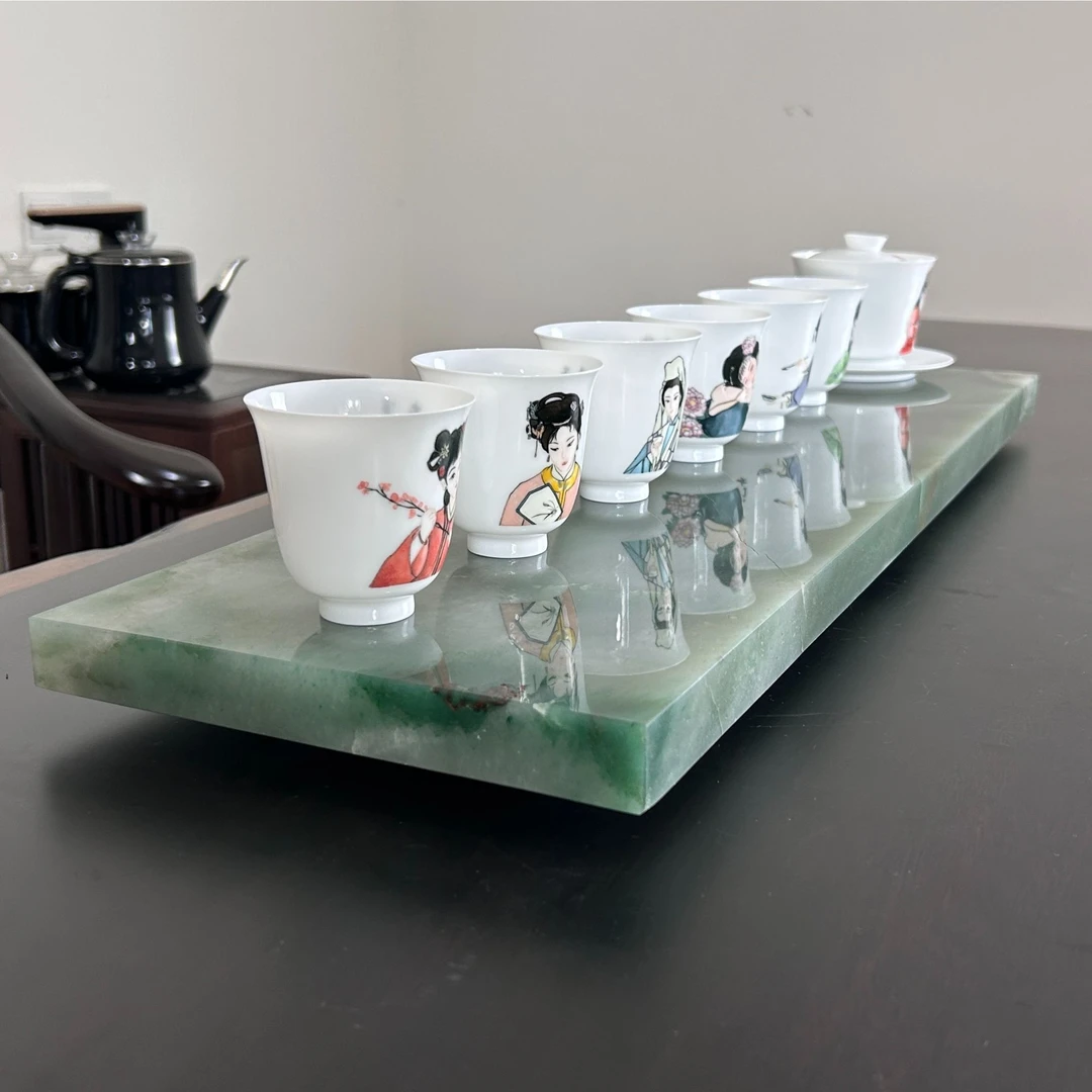 原创手绘金陵十二钗陶瓷杯 釉下彩彩绘花神杯 文艺茶杯 6个