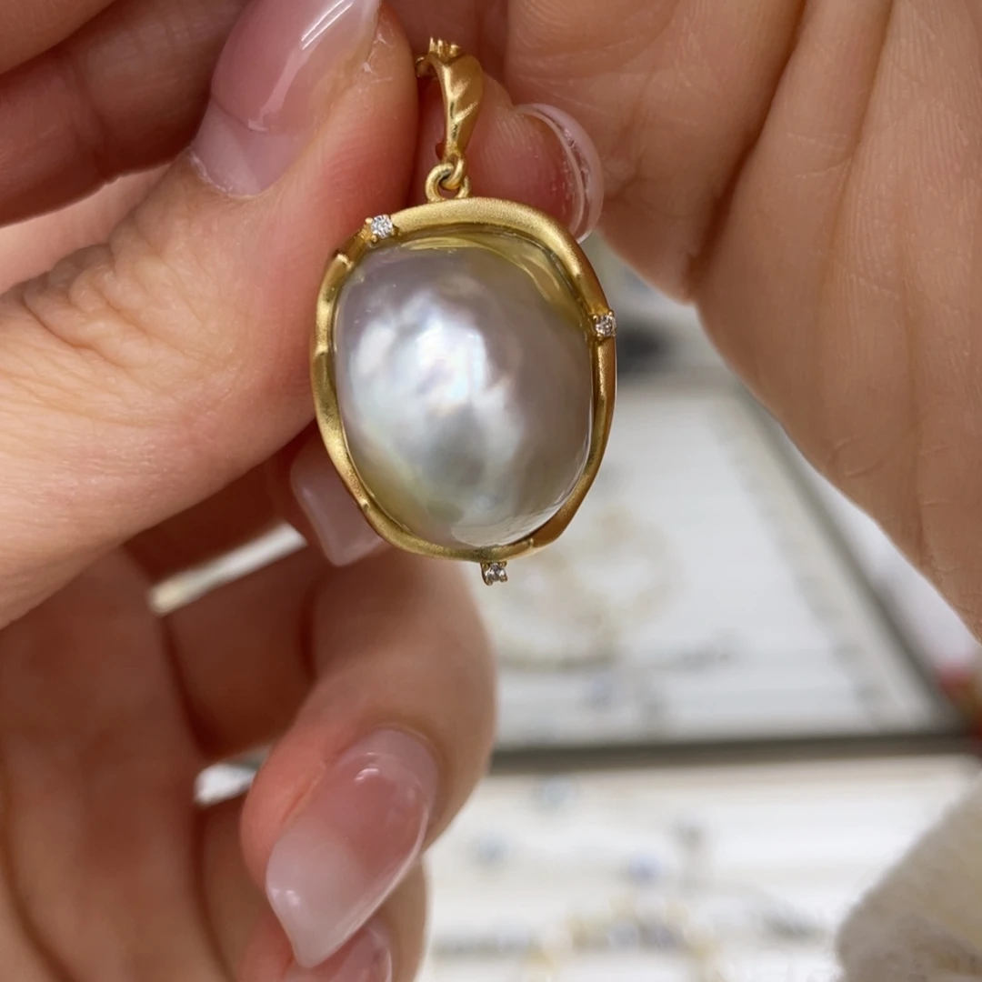 海水珍珠颈饰银S925镶嵌