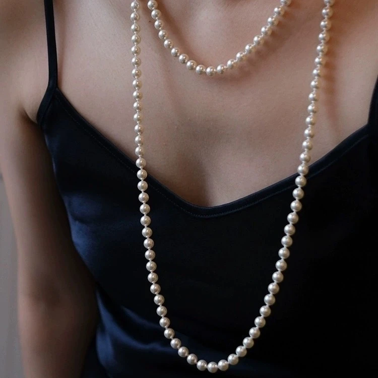 铜合金项链 轻奢毛衣链高级感超长气质春季高档项链