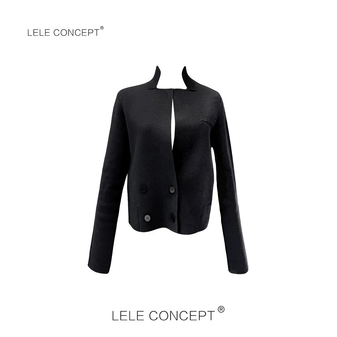LELE CONCEPT｜都市高级短款四扣毛衣外套Y0548