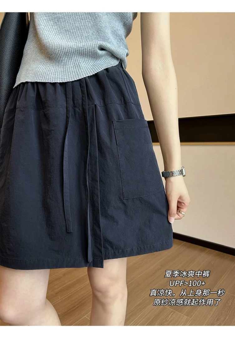 原纱防晒美式工装短裙女夏季2025新款速干高腰a字裙包臀半身裙裤