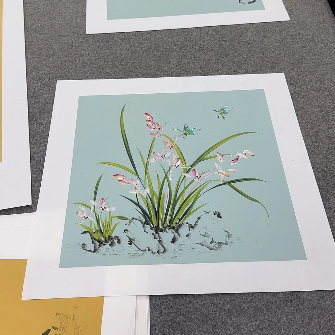 国画国画立体兰花