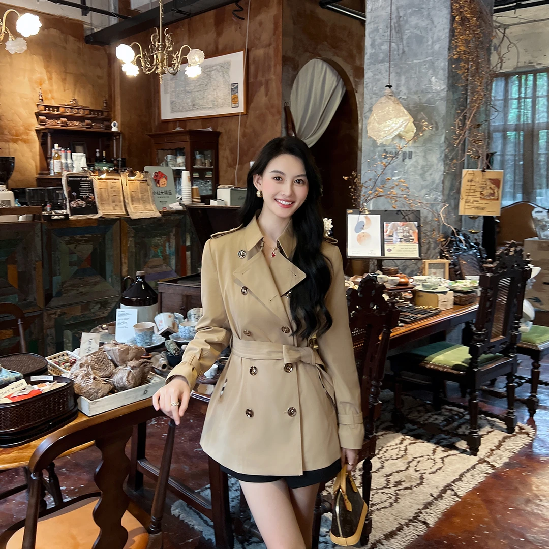 高级感风衣外套女小个子2025春秋季新款韩版英伦风中长款气质大衣