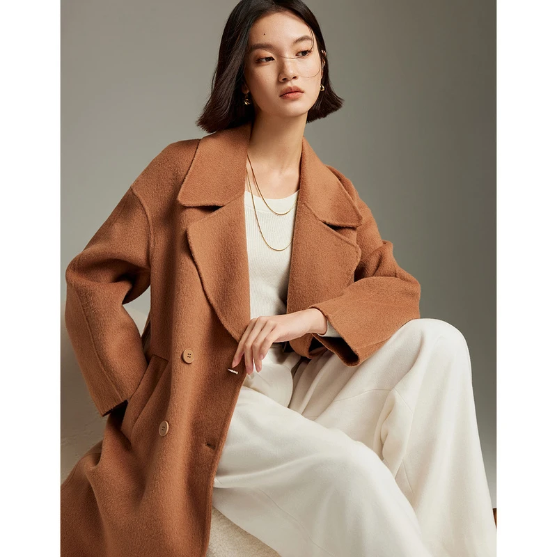 【粉丝专享】MOFAN摩凡冬新款驼色毛呢外套MAS484245