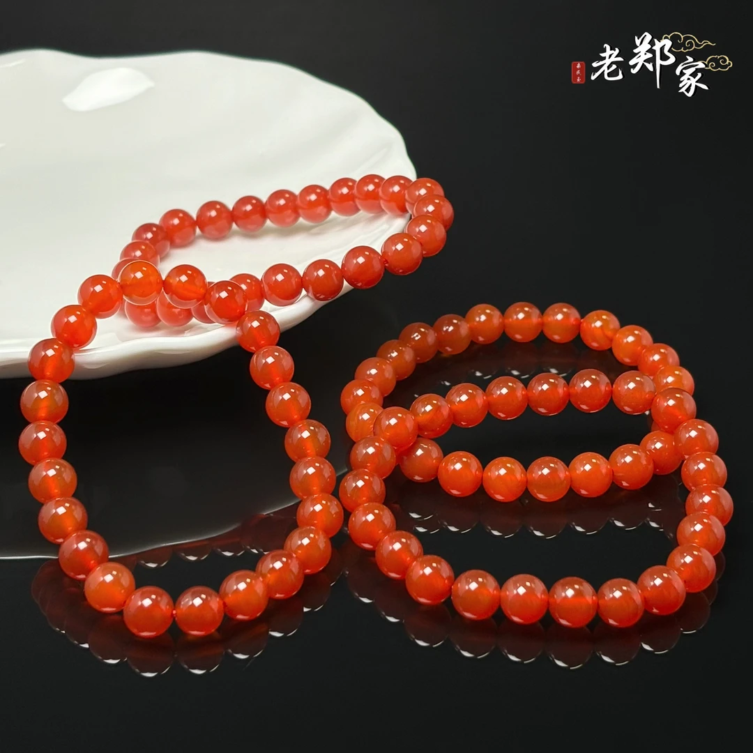 【老郑家】天然玛瑙手串  约8mm（多样性发一件）942