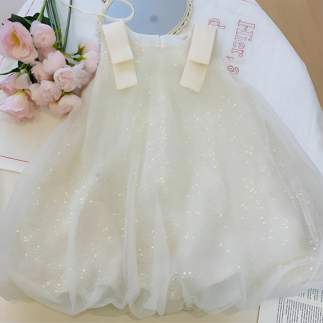 女童夏季背心裙儿童泡泡裙连衣裙洋气女宝公主裙子S24229