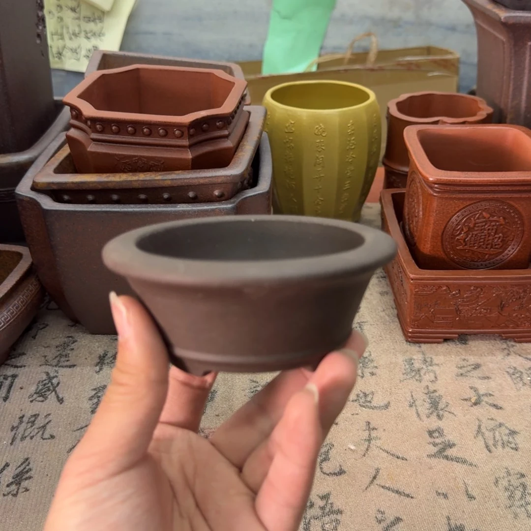 紫砂花盆宜兴紫砂正品花盆8.5x4