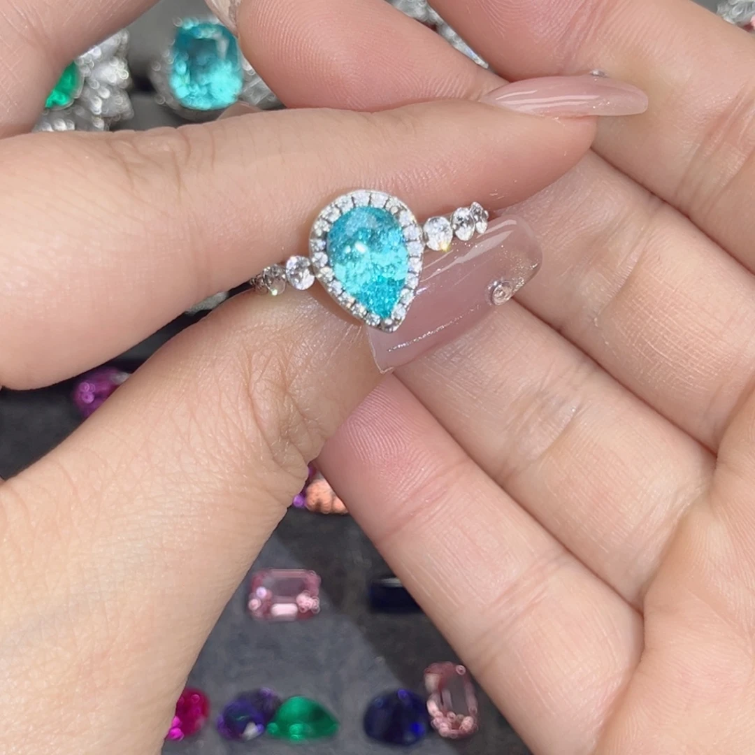 925银合成立方氧化锆培育帕拉伊巴3.37