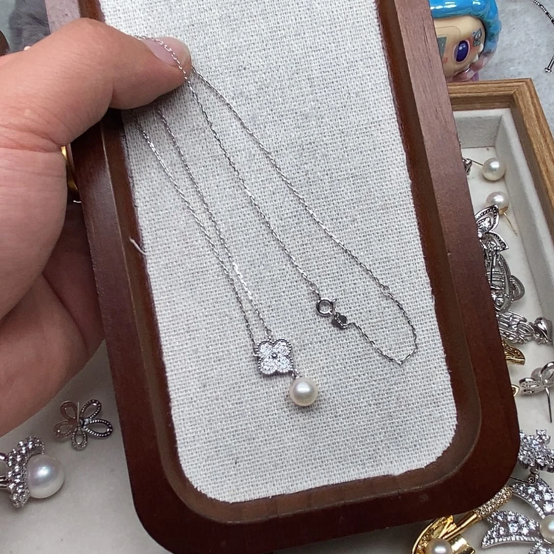 银S925镶嵌套链海水珍珠