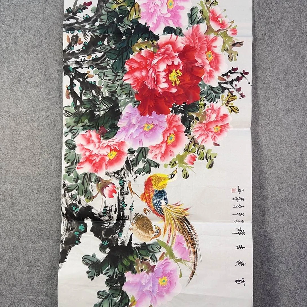 国画192 花鸟和蝴蝶都在等待它