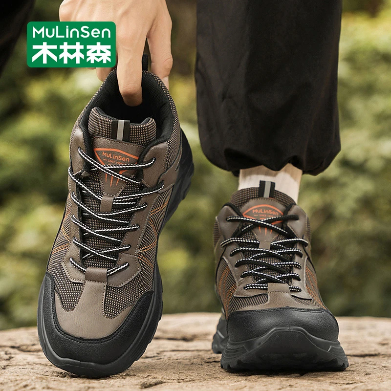 木林森高帮鞋男2025新款秋季时尚百搭休闲运动鞋厚底户外登山男鞋