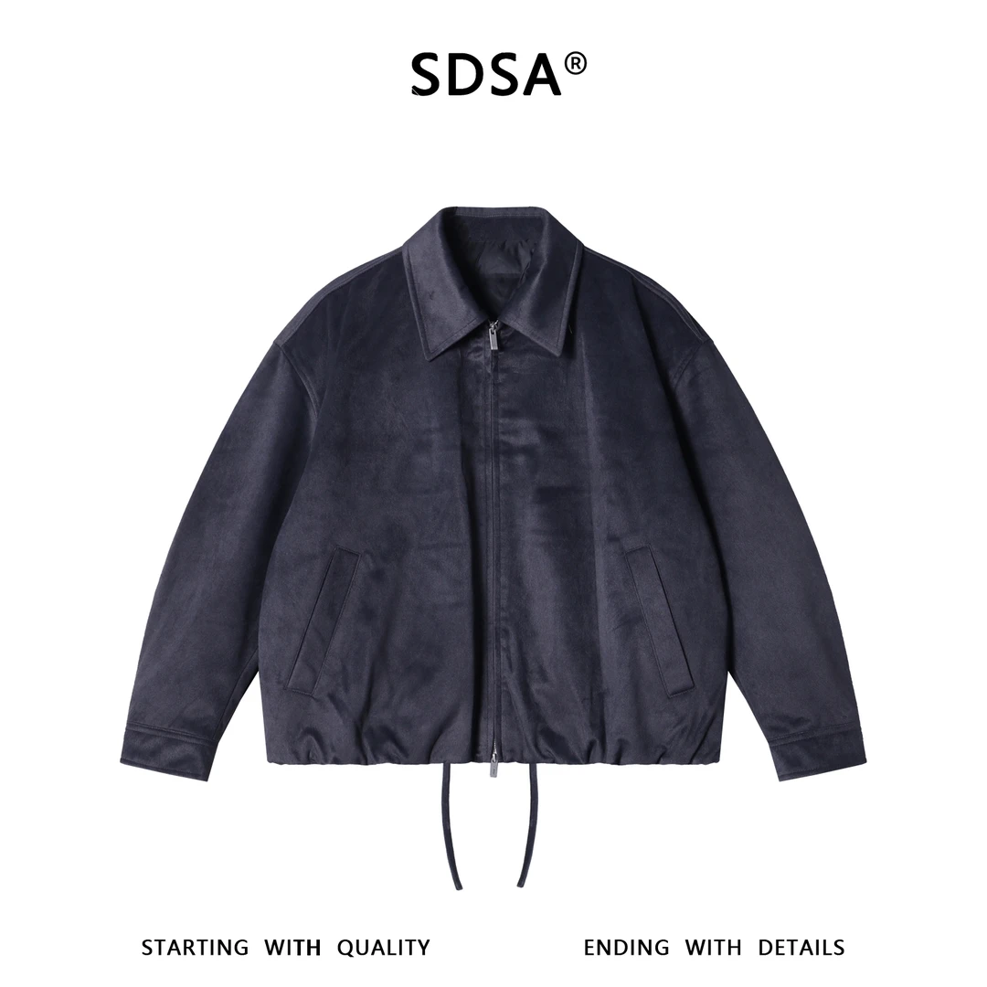 SDSA男士秋冬新款痞帅男装高级感羽绒服纯色百搭时尚翻领保暖外套