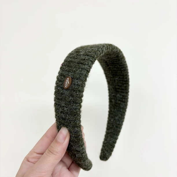 L092夕洛绿色宽版复古风少女风休闲风日韩女发箍宽边时尚甜美