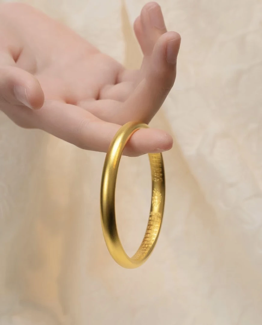 足银手镯 心经泥鳅背手镯厚壁中空大气霸气气质高雅传承古法款