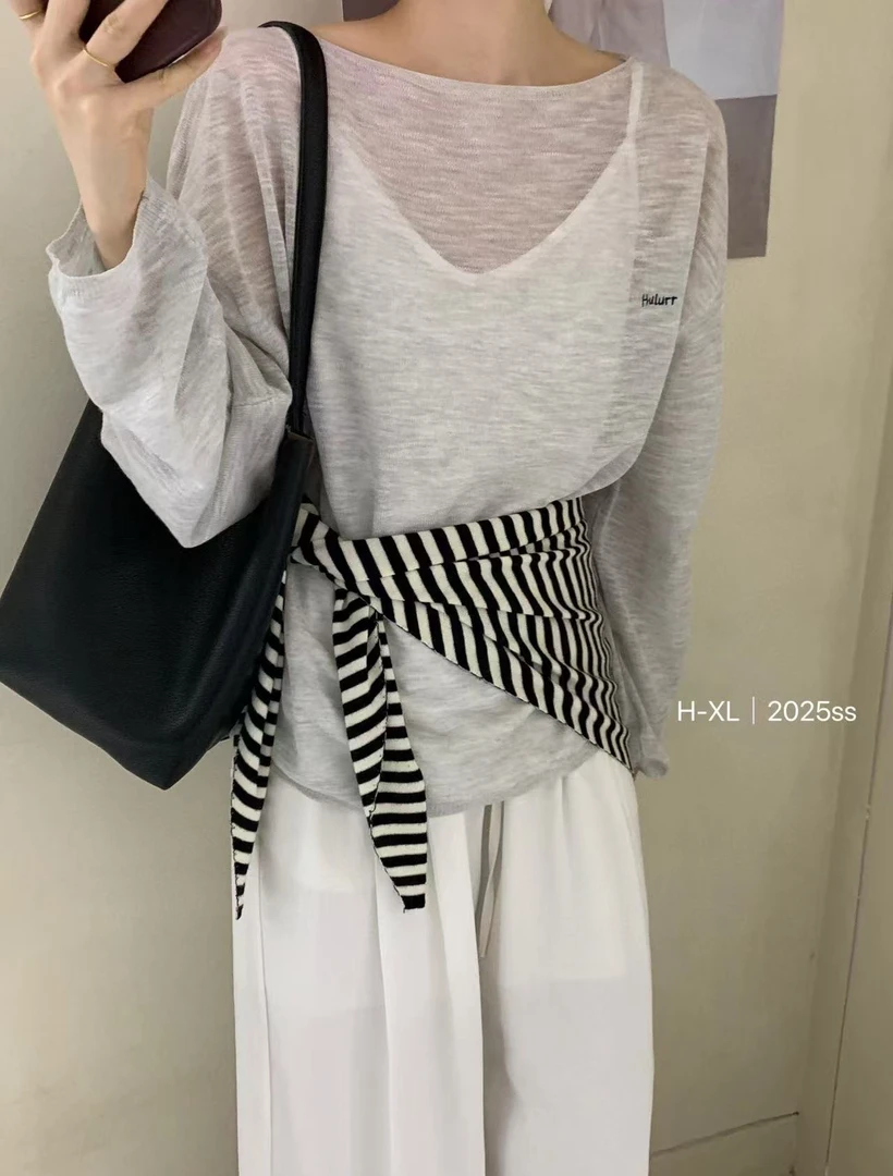 HXL@m51010 韩系日常百搭松弛感刺绣防晒上衣 5-14