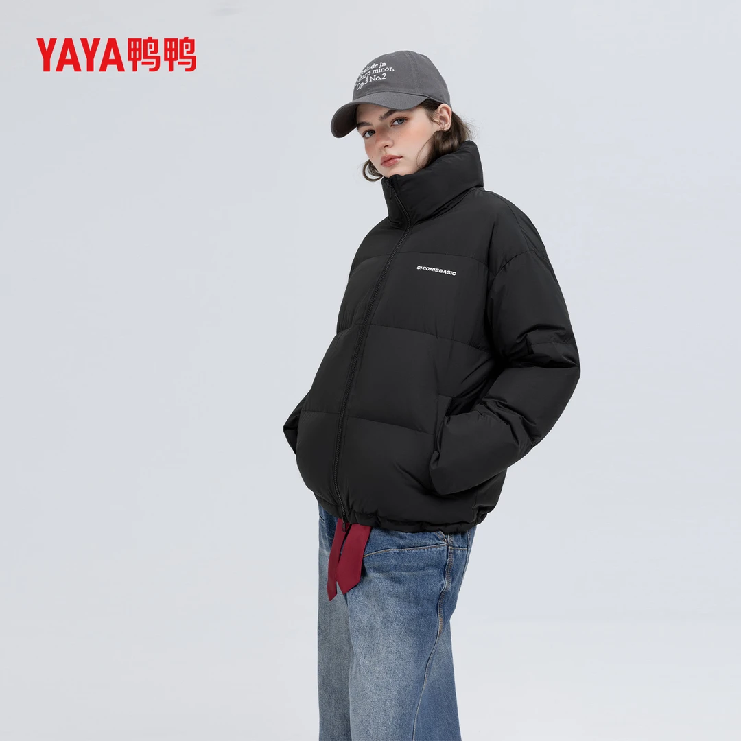 YAYA/鸭鸭羽绒服情侣款立领羽绒服保暖面包服时尚外套YE5B007572N