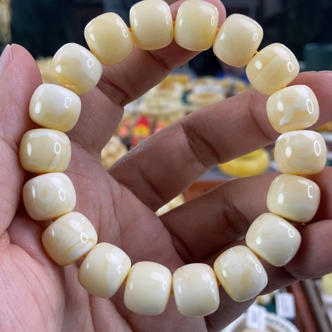 琥珀珠宝奇石未镶嵌13+白蜡手串26.22