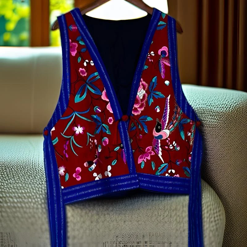 【长安】设计款棉麻重工刺绣半身长裙、重工刺绣马甲时尚复古风格