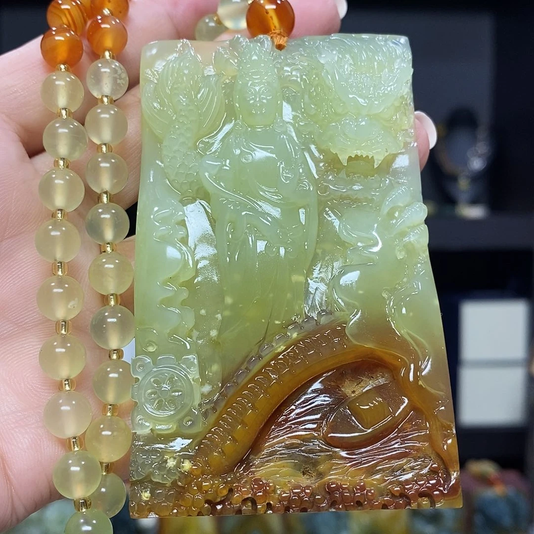 未镶嵌岫玉挂件吊坠项链