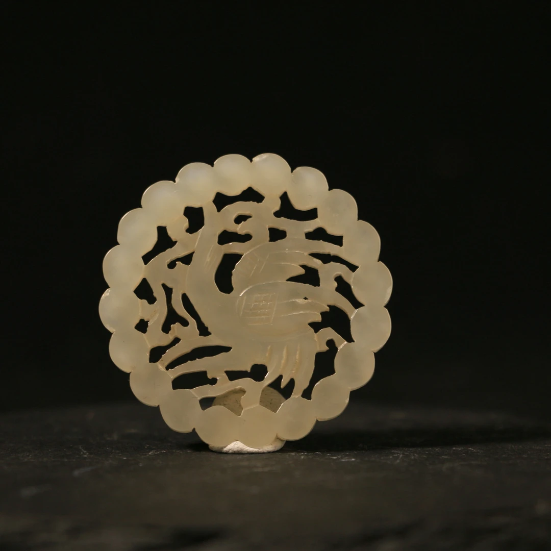 2TBF3-02清 白玉凤纹花片