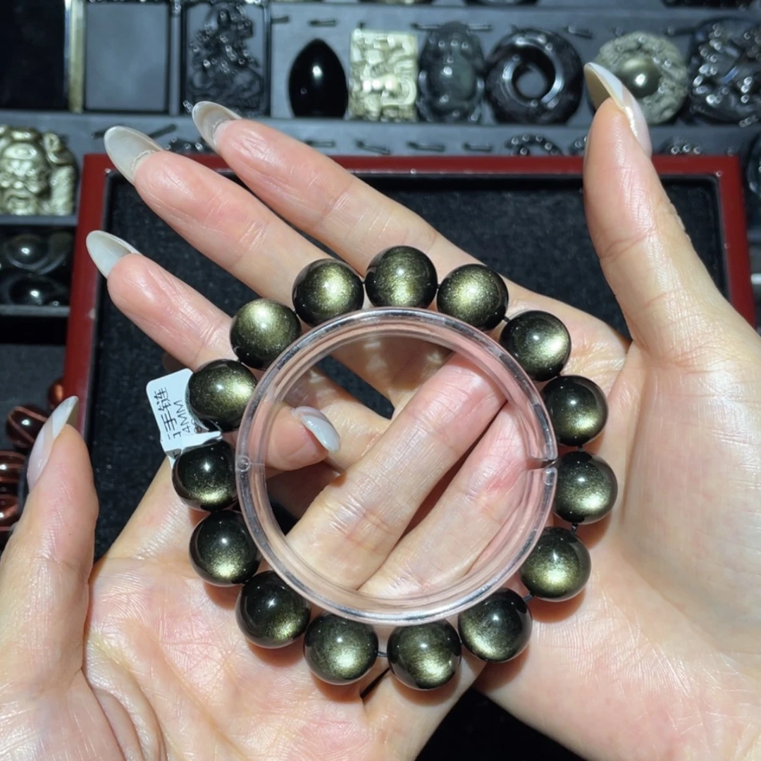 【闪购商品】未镶嵌黑曜岩手链添*