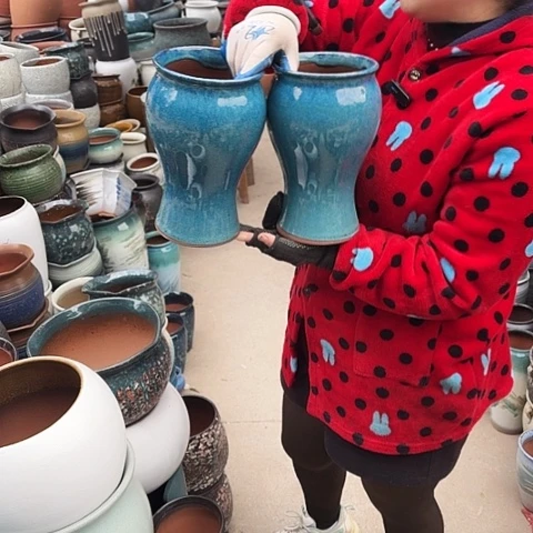 口14高25瑕疵盆子。