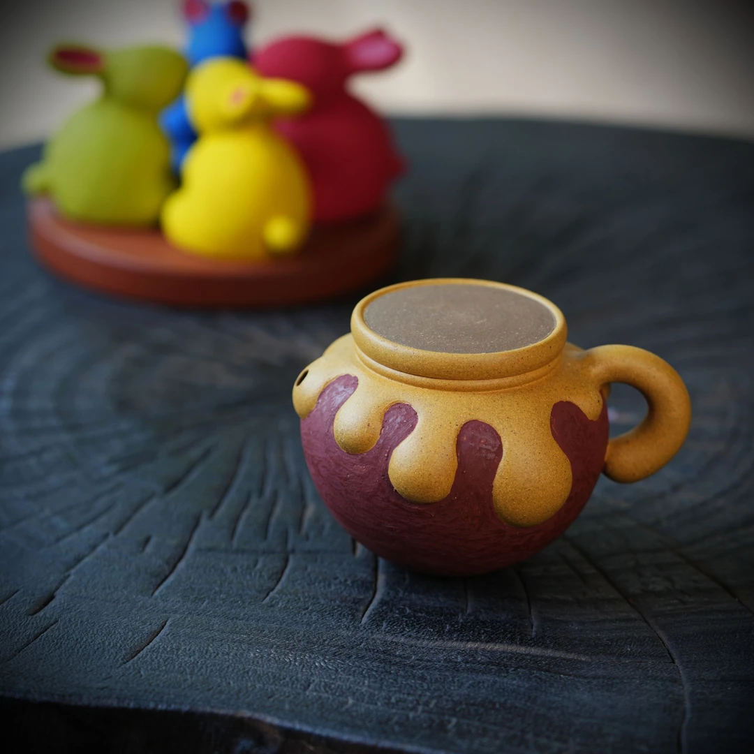 「小蜜罐」 手工原矿黄金段泥粉浆紫砂茶壶110cc