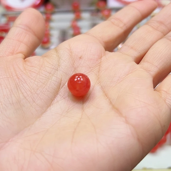 菱锰矿（红纹石）单珠未镶嵌栗**?