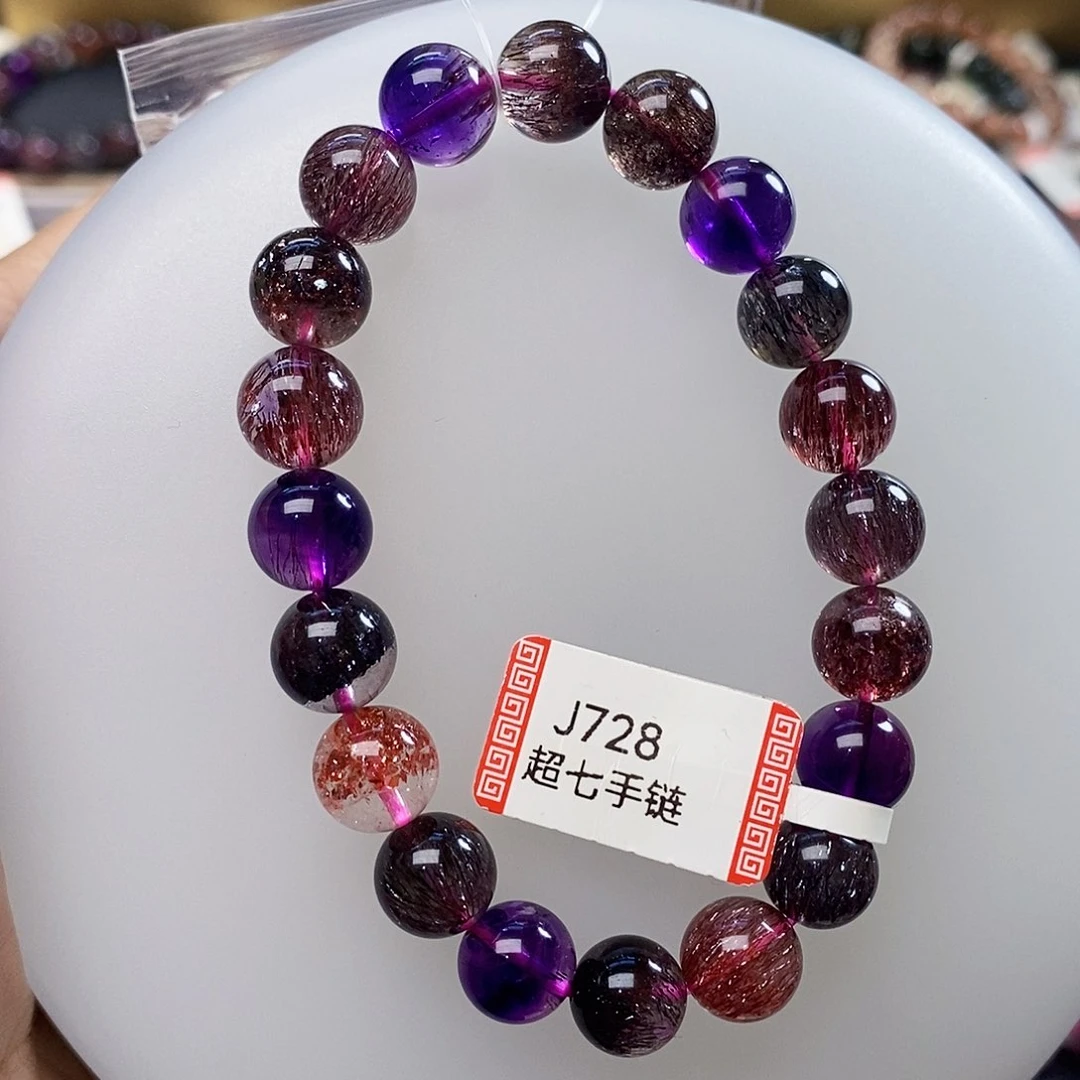 未镶嵌手链水晶10黑加仑超七爆闪J728