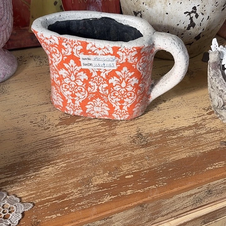 许纯的花房 孤品水壶橘色