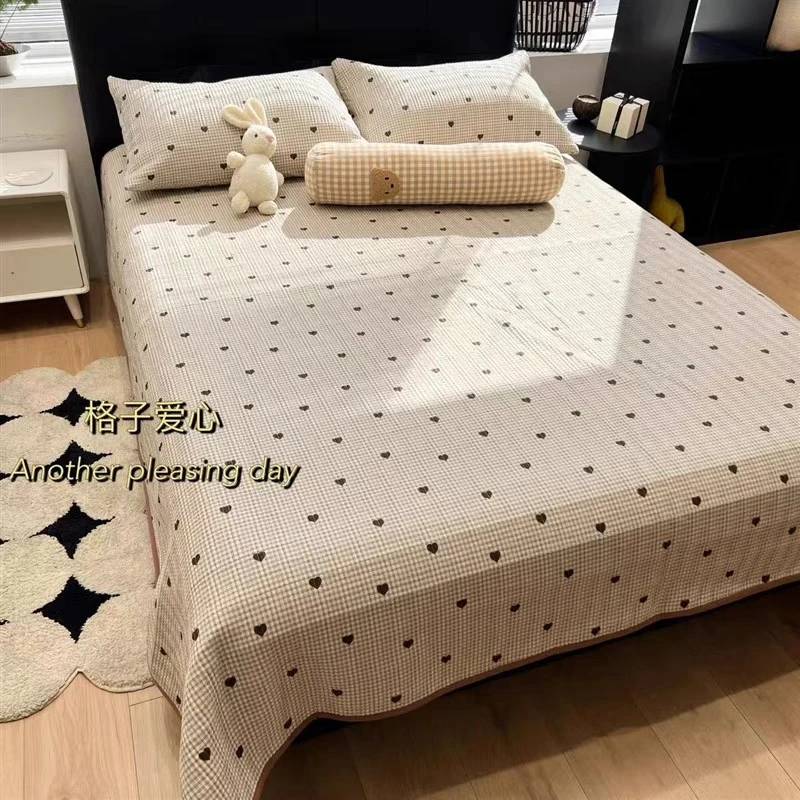 咖色心动床单 四季加厚双人单人简约柔软亲肤（宝蓓儿）