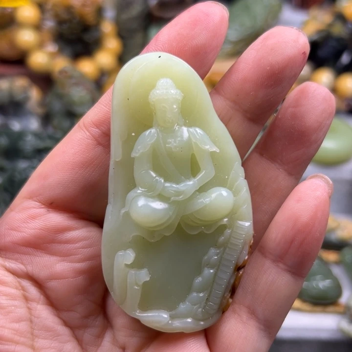 吊坠(不含链)未镶嵌岫岩河磨玉(透闪石质玉)